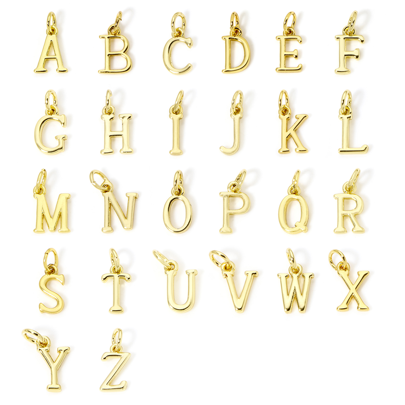 Initial Letter Necklace 18K Gold - 5 Stuk Messing Charms 18K Vergulde
