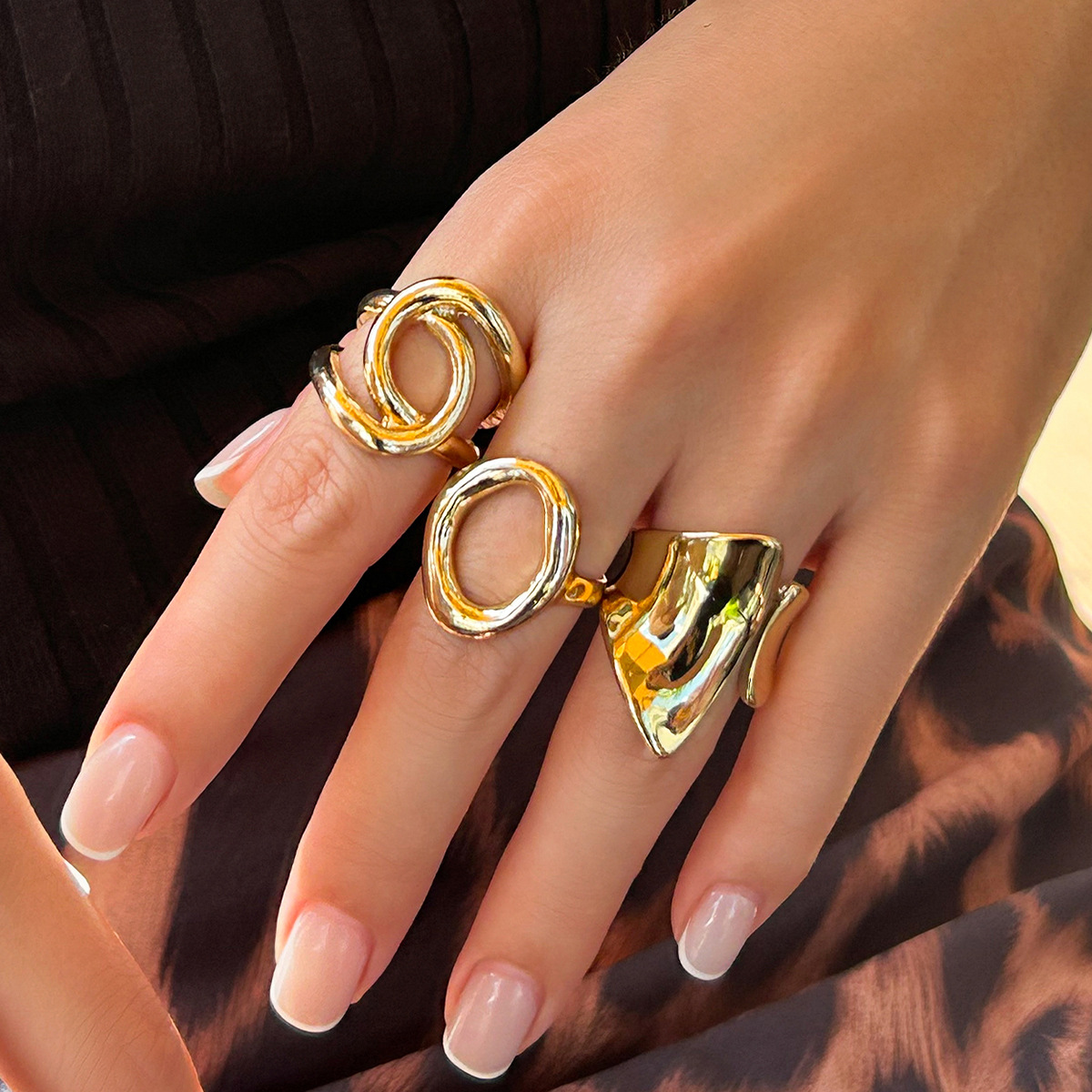 Vintage Punk Knuckle Rings Set - DIEZI 3 stks/set Nieuwe Punk Fashion