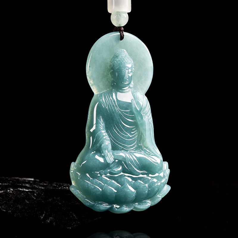 Necklaces - Natuurlijke Birmese Jadeïet Boeddha hanger ketting