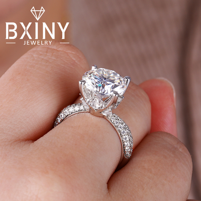 Moissanite Engagement Ring 1 Carat - BXINY D Kleur 5CT Moissanite Ringen