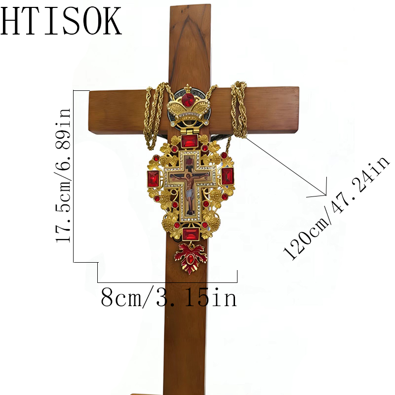 Cross Pendant Necklace Gold - Nieuwe Premium Rode Juwelen Gouden Orthodoxe