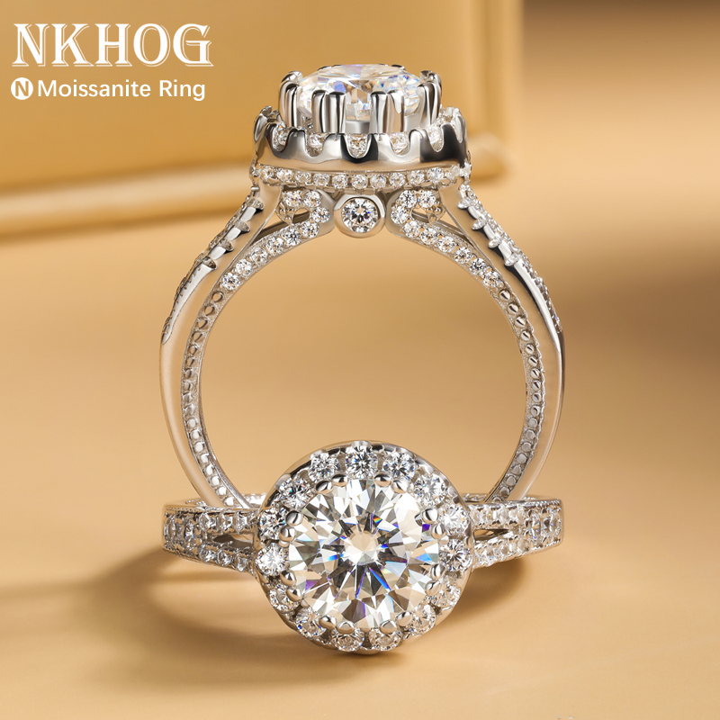 Moissanite Engagement Ring 1 Carat - Echte 2ct Moissanite Ringen 925 Sterling