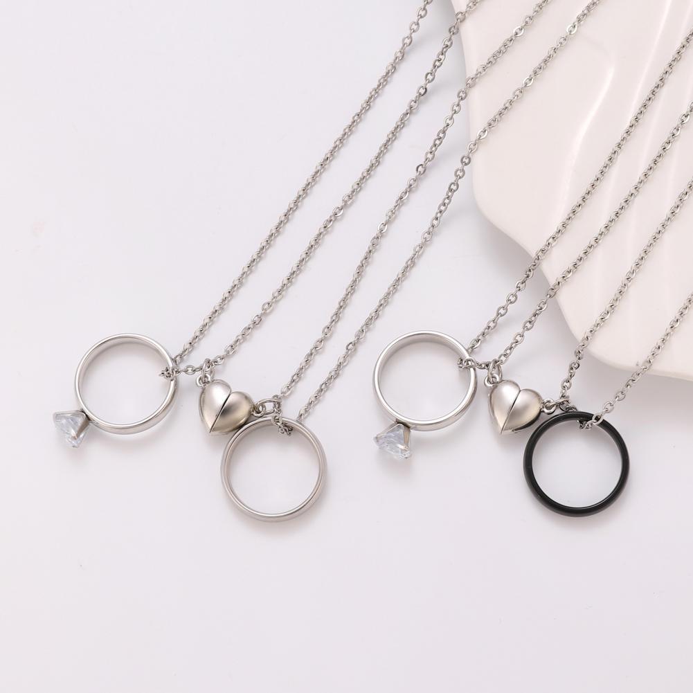 Magnetic Couple Matching Necklaces - Ringhangerketting Liefde Magnetische Kettingset Paar Matchende