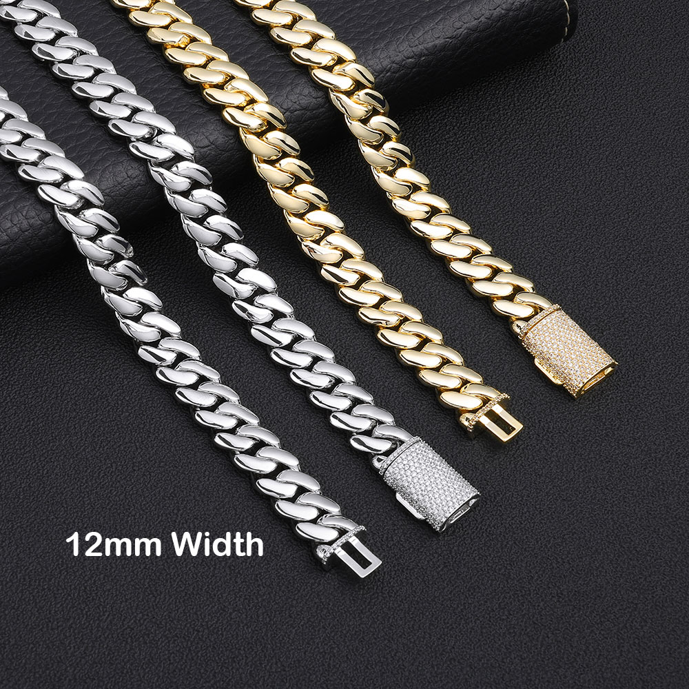 Cuban Link Chain 12Mm - ESKEEM 12mm 14K vergulde Cubaanse ketting,