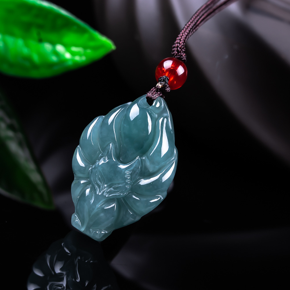 Necklaces - Natuurlijke Birmese Jadeïet Vos Hanger Ketting