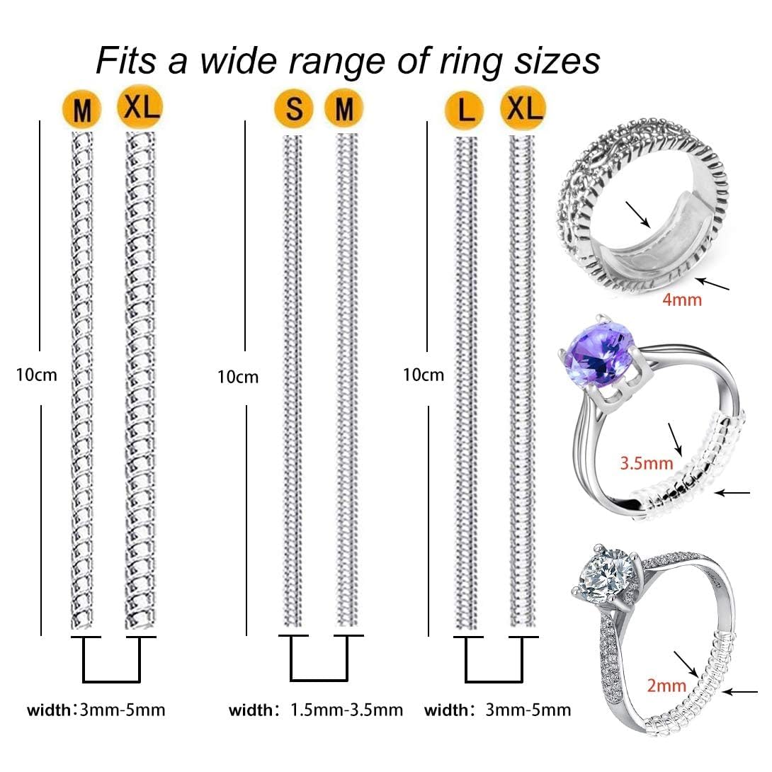 Rings - 6 stuks/verpakking Ringverkleiner, transparante spiraalvormige ringgereedschap,