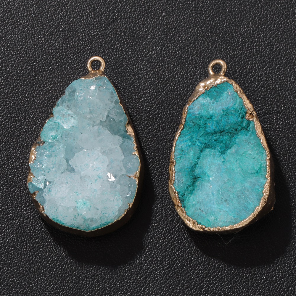 Crystal Pendant Necklace Natural Stone - 1PC Natuurlijke Agaat Geode Hanger 25x38mm