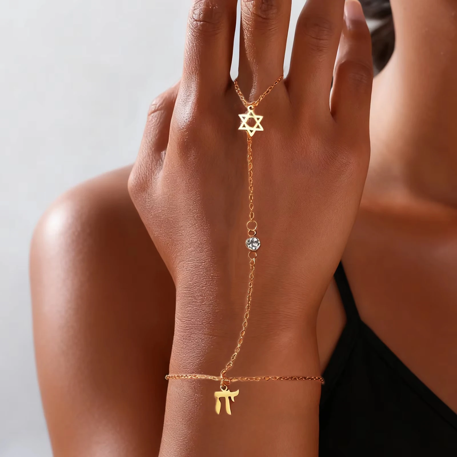 Bracelets - Joodse Davidster Hebreeuwse Letter Chai Vingerbandje
