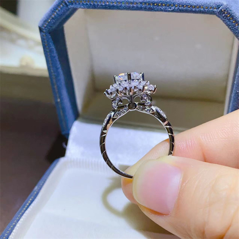 Moissanite Engagement Ring 1 Carat - Luxe witgouden massief platina PT950 moissanite
