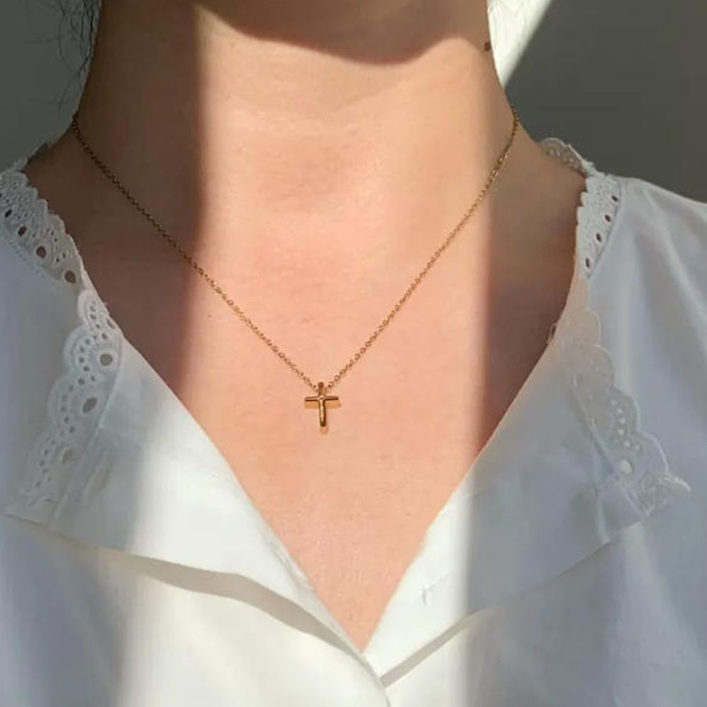 Cross Pendant Necklace Gold - Prachtige gouden kruisketting, eenvoudige dagelijkse kruishangerketting,