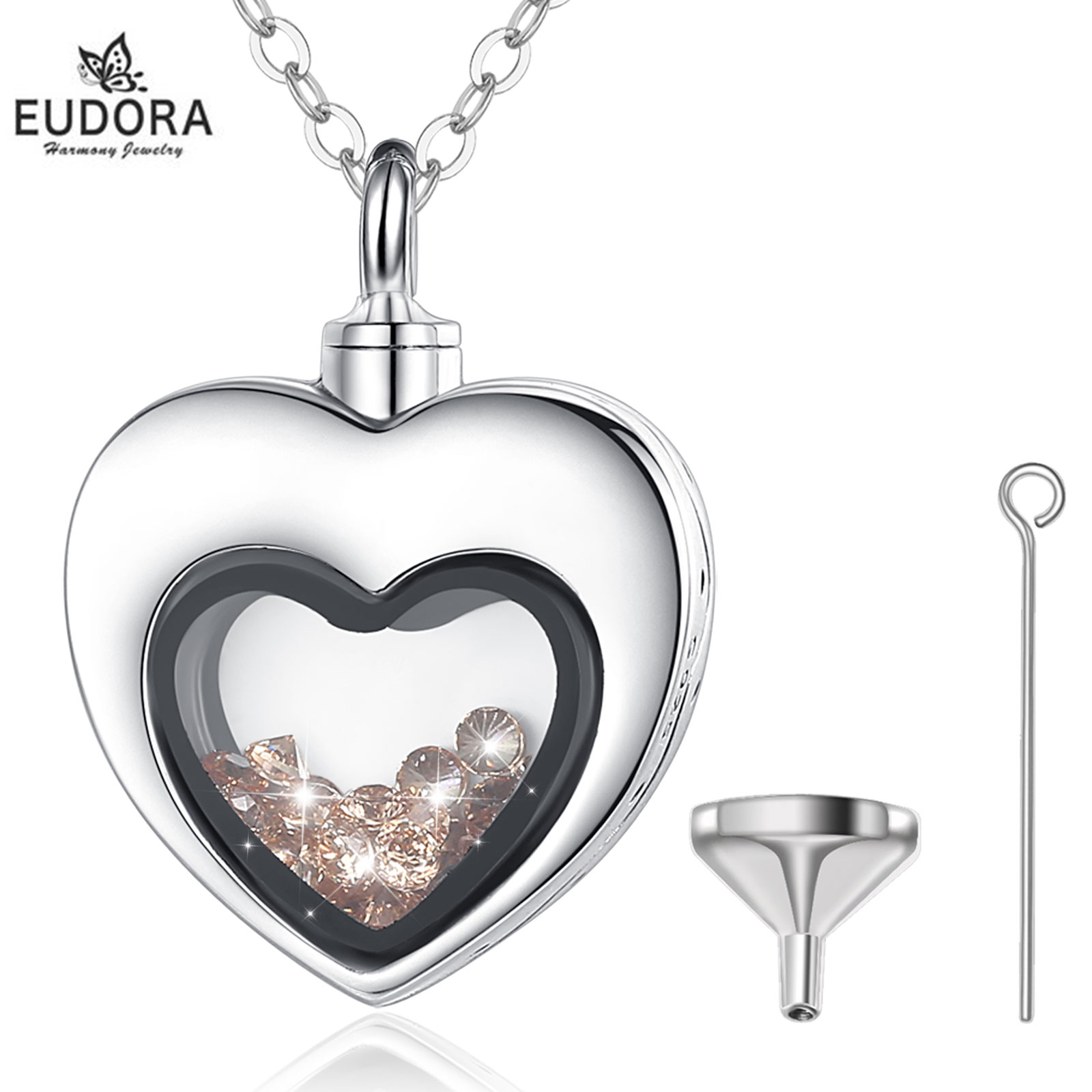 Heart Locket Necklace Photo - Eudora Sterling Zilver Hart Medaillon Hart