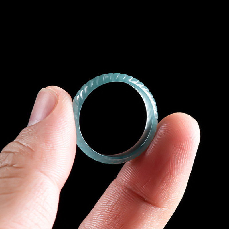 Rings - Blauwe echte Birmese Jadeiet ringen luxe