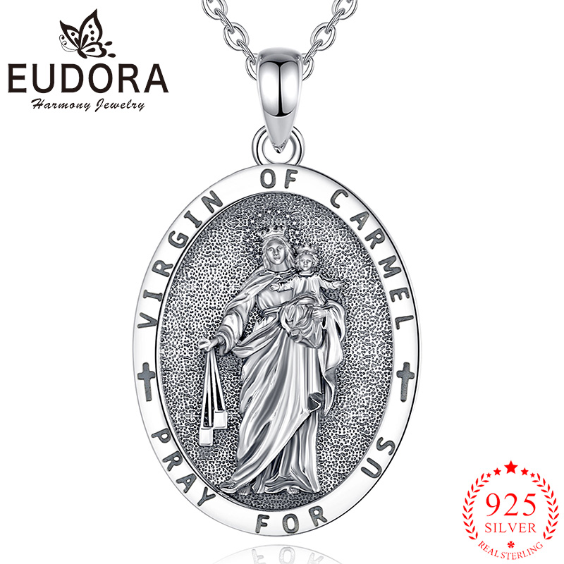 925 Sterling Silver Chain Necklace Men - Eudora 925 sterling zilveren maagdelijke karmel
