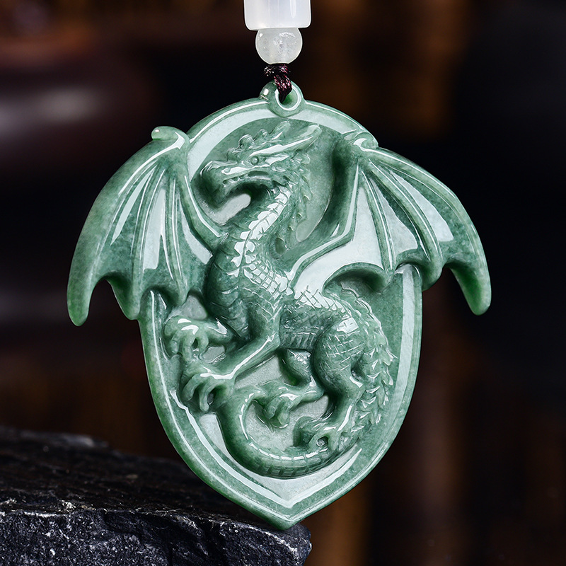 Necklaces - Natuurlijke Birmese Jadeïet Draak Hanger Ketting