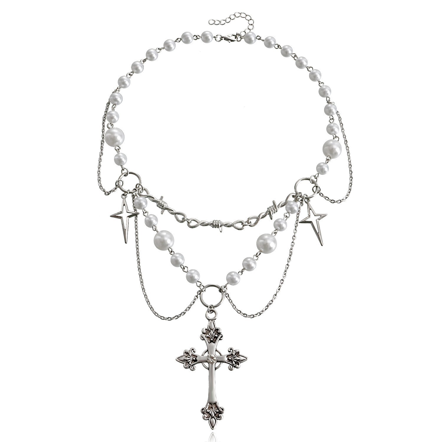 Pearl Choker Necklace Vintage - Vlinder Hart Parels Ketting Voor Vrouwen