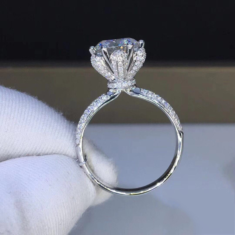 Moissanite Engagement Ring 1 Carat - Morganiet ring met VVS1-klasse laboratorium gekweekte