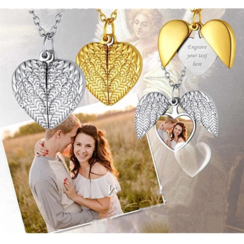 Heart Locket Necklace Photo - Aangepaste foto hart medaillon ketting gepersonaliseerde