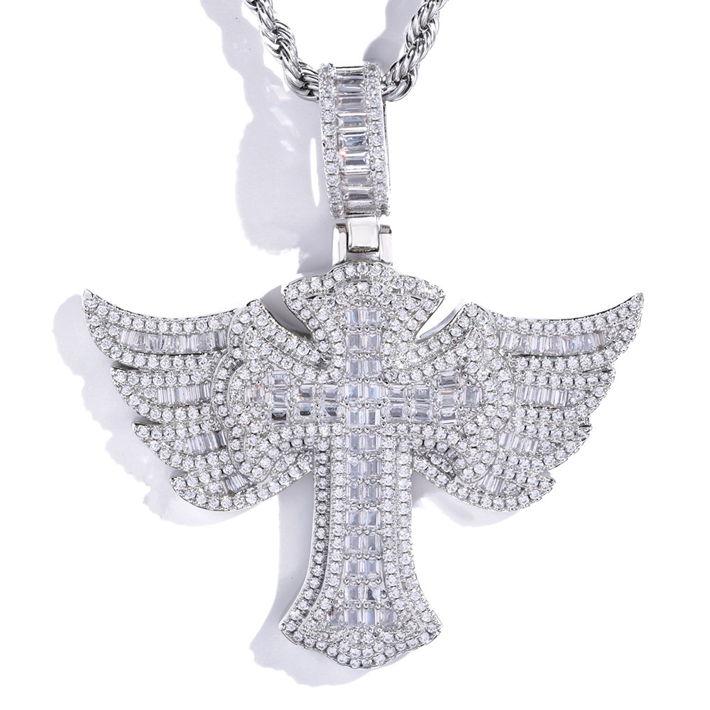 Cross Pendant Necklace Gold - Hip Hop Volledige Diamond 18k vergulde
