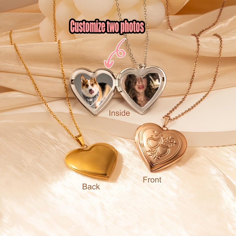 Heart Locket Necklace Photo - Gepersonaliseerde 1/2 Foto Halsketting Hartvormige Halsketting