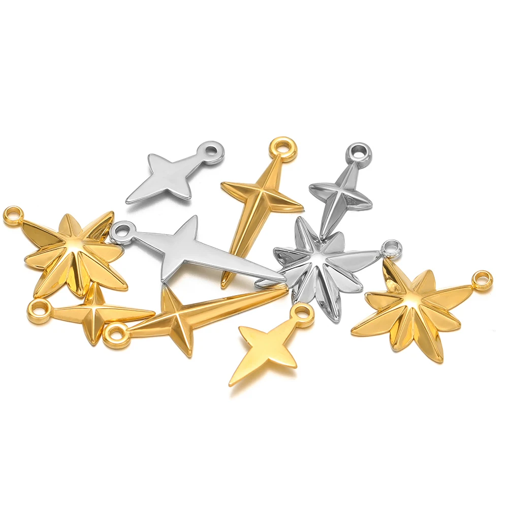 Cross Pendant Necklace Gold - 5 stuks hoge kwaliteit roestvrij staal