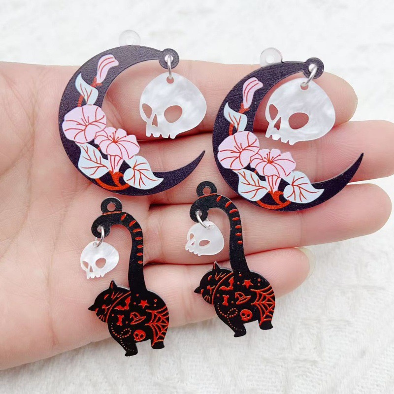 10 stuks Halloween acryl geest - Earrings recensie en prijs