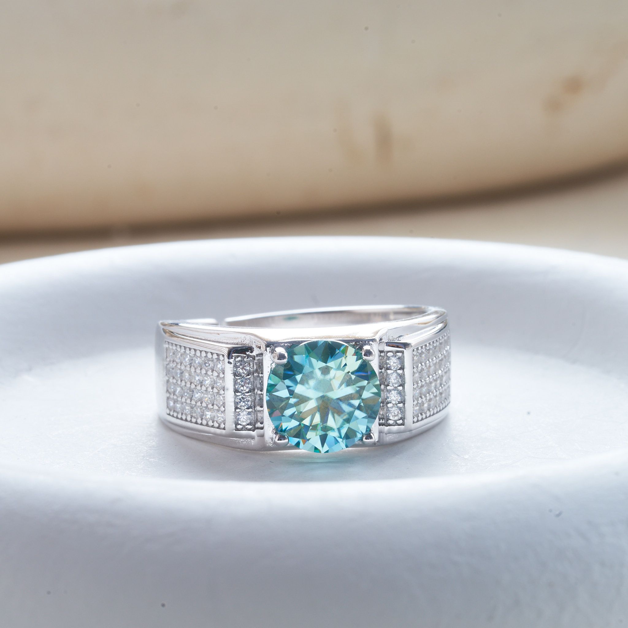 1 Karaat Natuurlijke Blauwe Kl - Moissanite Engagement Ring 1 Carat recensie en prijs