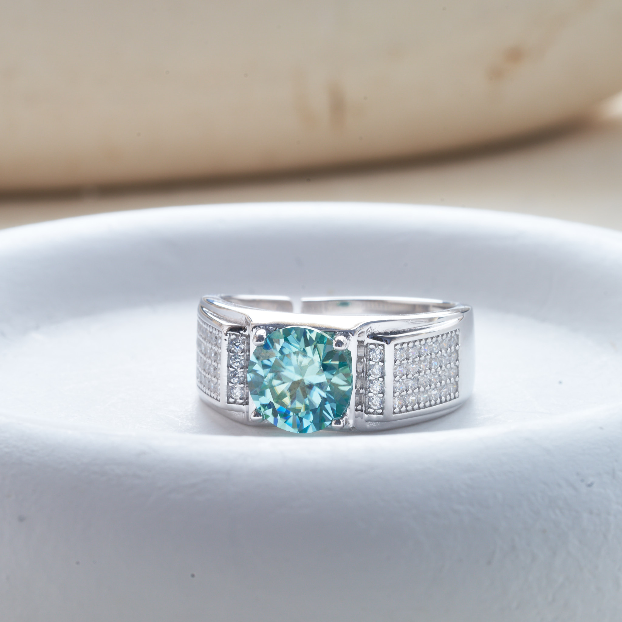 1 Karaat Natuurlijke Blauwe Kl - Moissanite Engagement Ring 1 Carat recensie en prijs