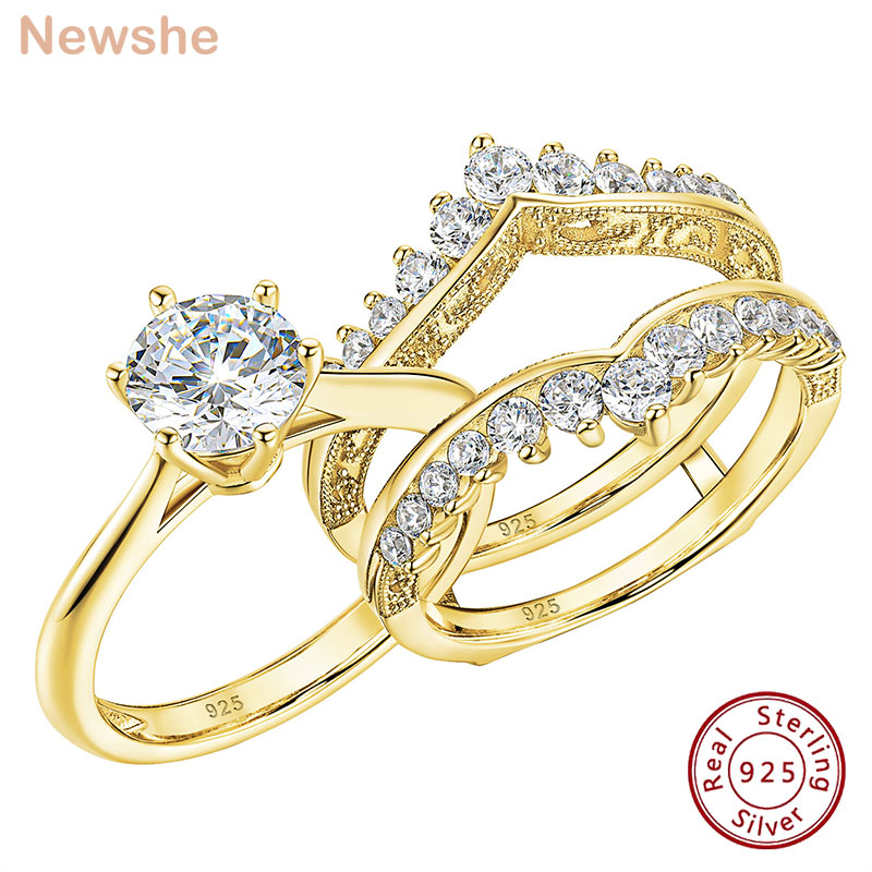 Newshe 14k geelgoud vergulde b - Moissanite Engagement Ring 1 Carat recensie en prijs
