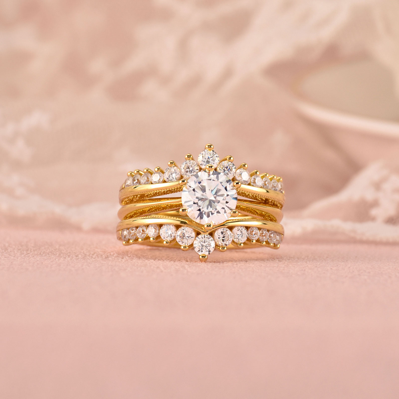 Newshe 14k geelgoud vergulde b - Moissanite Engagement Ring 1 Carat recensie en prijs
