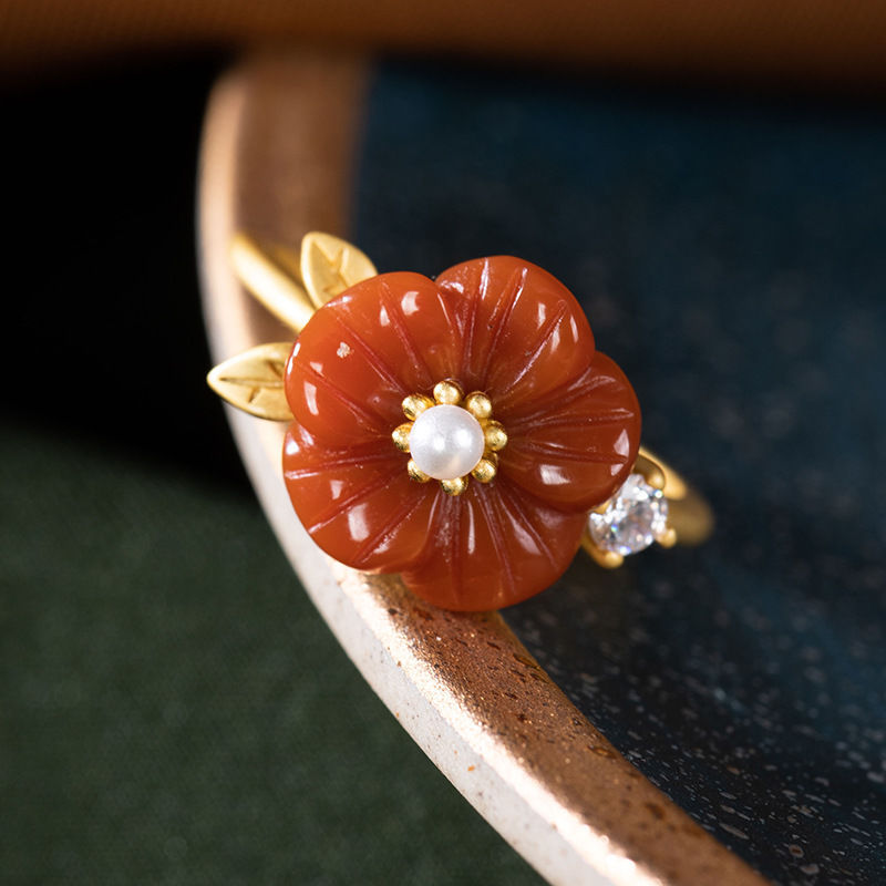 Rode Natuurlijke Jade Bloem Ri - Rings recensie en prijs