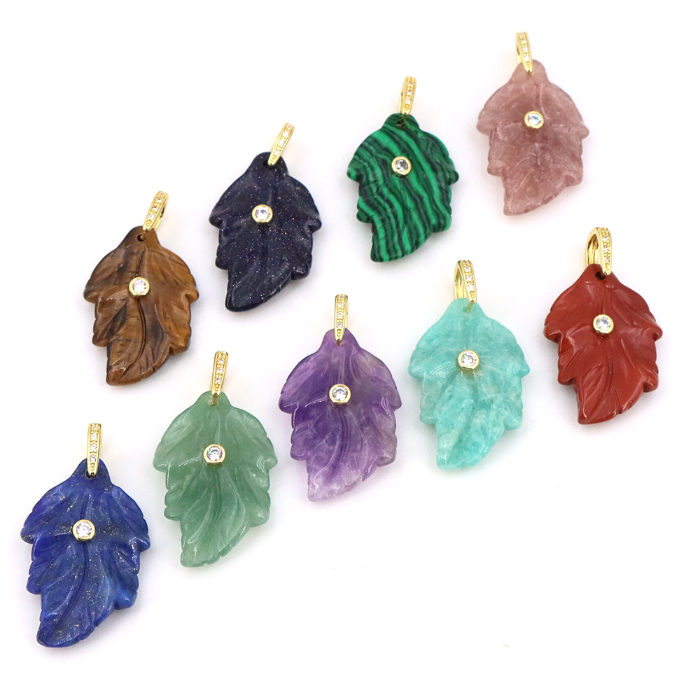 Trendy bladeren van natuurlijk - Crystal Pendant Necklace Natural Stone recensie en prijs