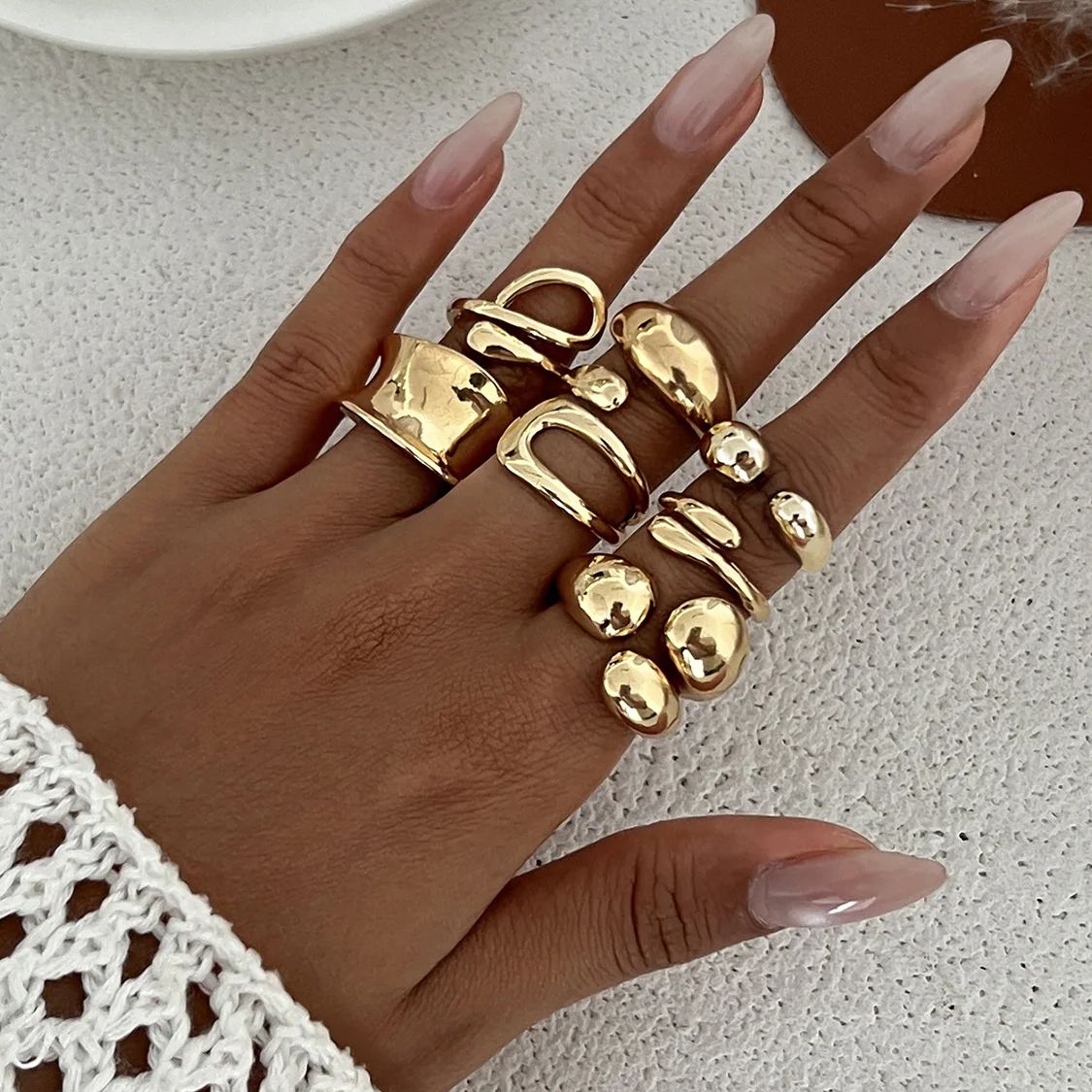 DIEZI Een Set Mode Holle Geome - Vintage Punk Knuckle Rings Set recensie en prijs