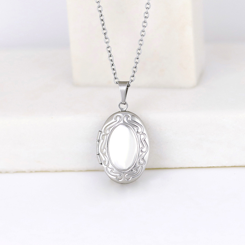 Vintage zilverkleurige openbar - Heart Locket Necklace Photo recensie en prijs