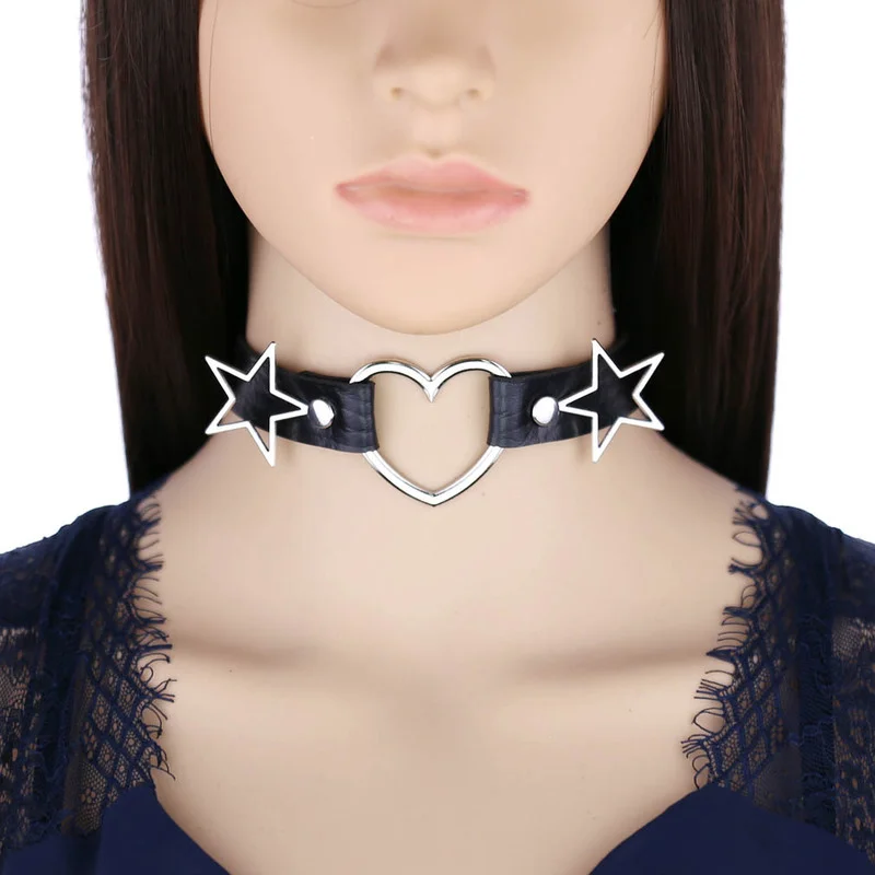 Decopunk Punk PU Leer Hart Ste - Goth Punk Spike Choker recensie en prijs