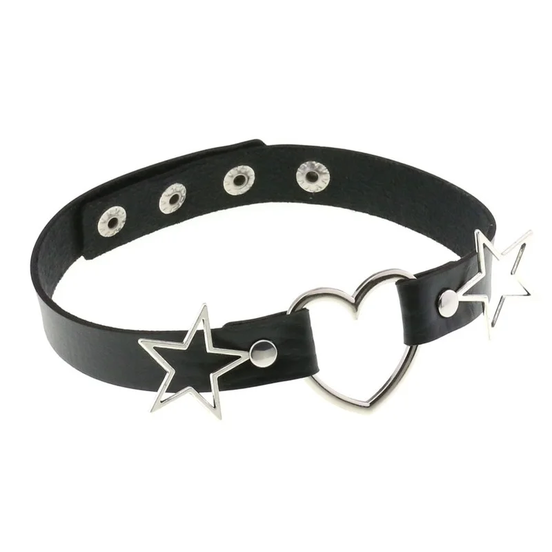Decopunk Punk PU Leer Hart Ste - Goth Punk Spike Choker recensie en prijs