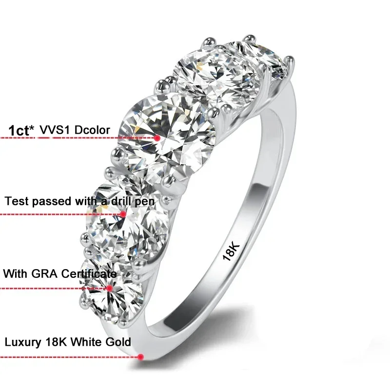 Luxe 18K witgouden trouwring v - Moissanite Engagement Ring 1 Carat recensie en prijs