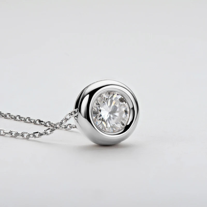 1ct 2ct 3ct D VVS1 Bezel Moiss - 925 Sterling Silver Chain Necklace Men recensie en prijs