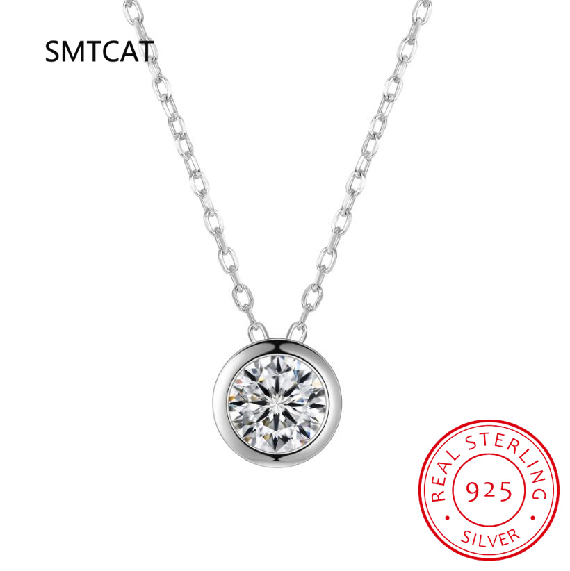 1ct 2ct 3ct D VVS1 Bezel Moiss - 925 Sterling Silver Chain Necklace Men recensie en prijs