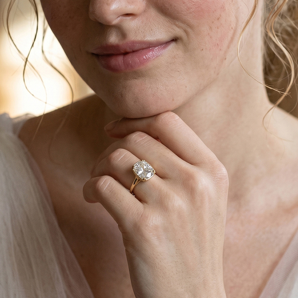 S925 Sterling Zilver 1 Karaat  - Moissanite Engagement Ring 1 Carat recensie en prijs