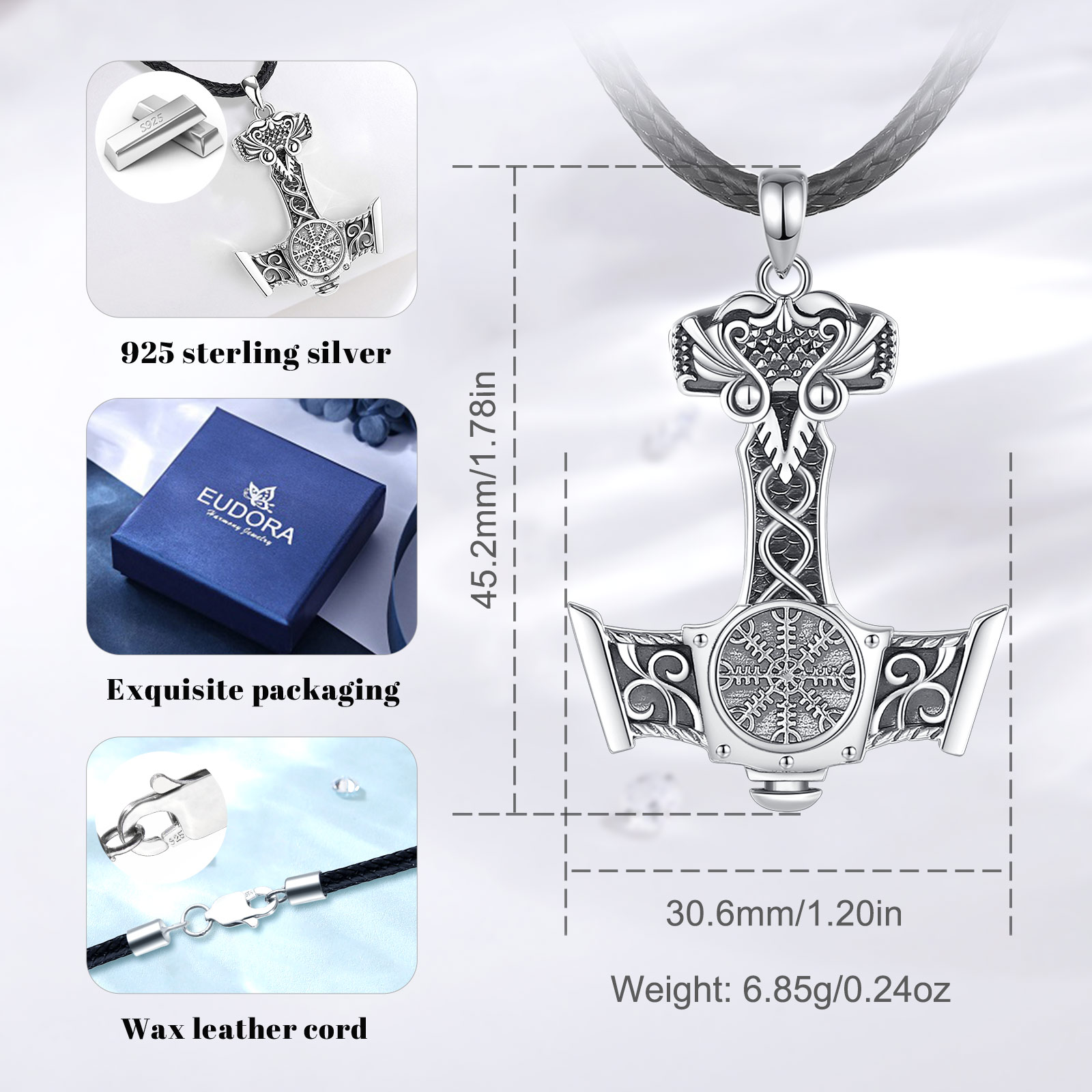 Eudora 925 Sterling Zilver Noo - 925 Sterling Silver Chain Necklace Men recensie en prijs
