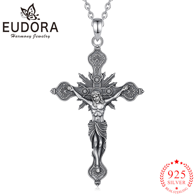 Eudora nieuwe kruisbeeld kruis - 925 Sterling Silver Chain Necklace Men recensie en prijs