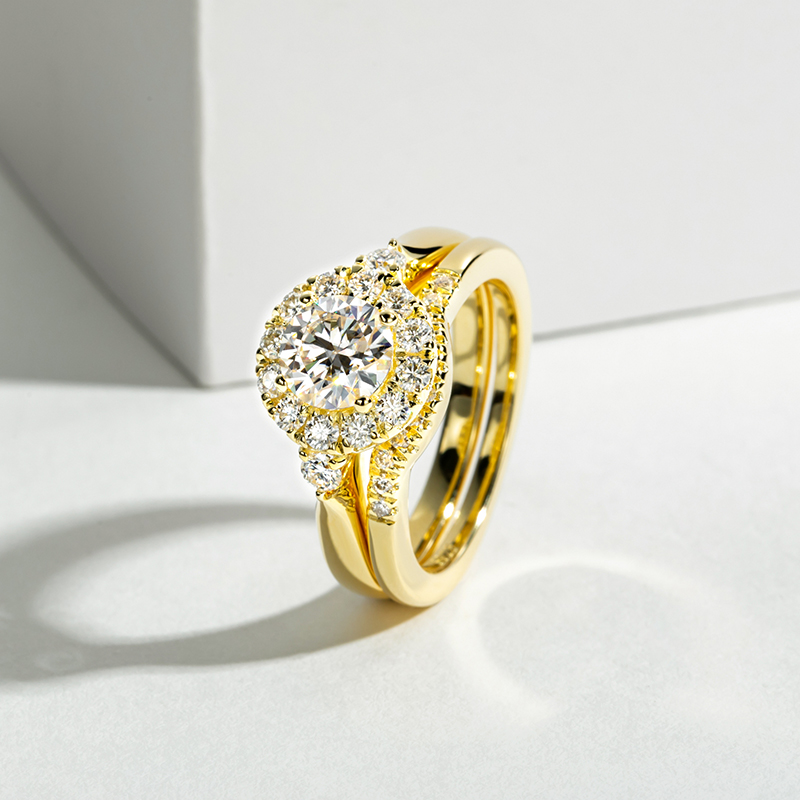 Verlovingsring in goudkleur vo - Moissanite Engagement Ring 1 Carat recensie en prijs