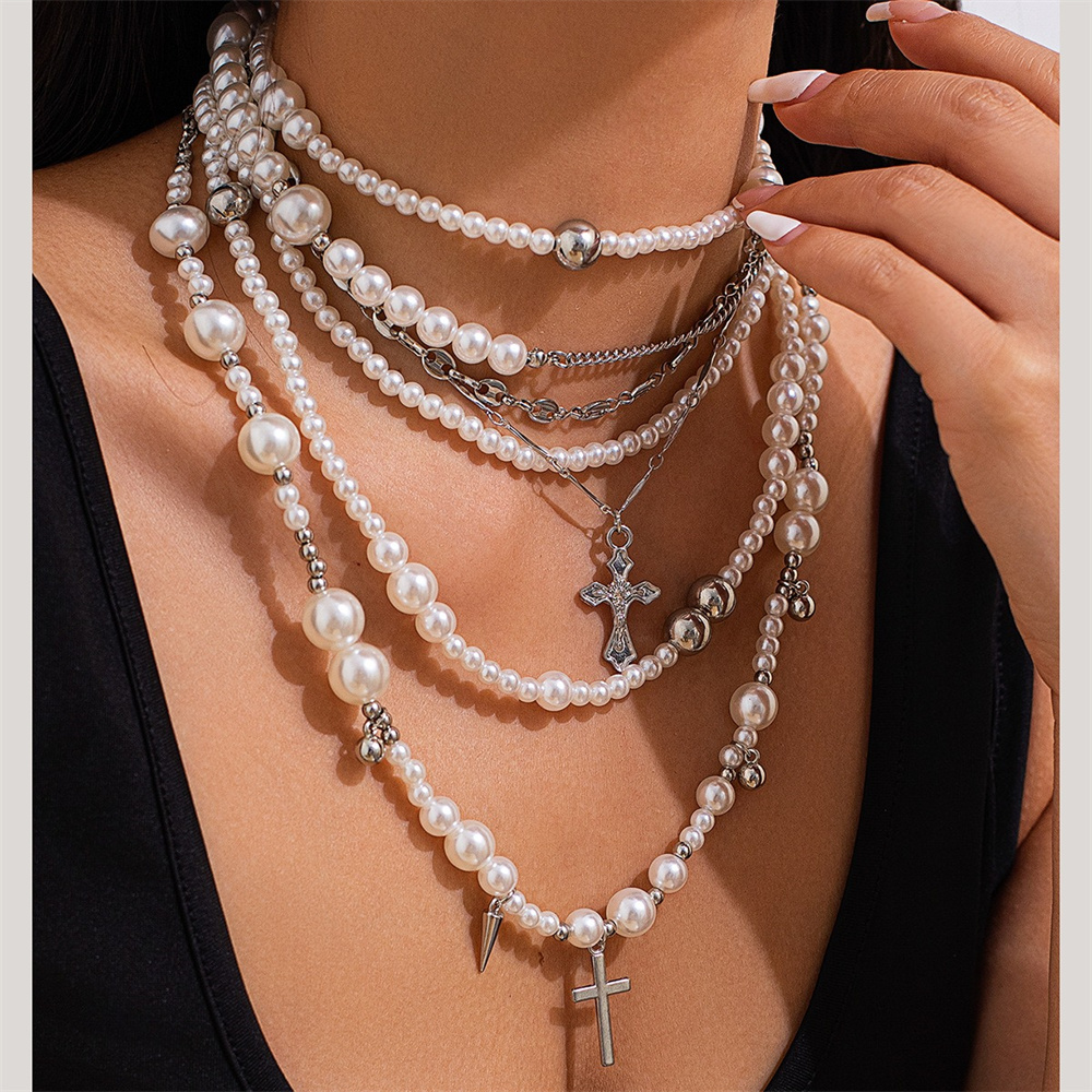 Multi-layer Imitatie Parel Kra - Layered Pendant Necklace Aesthetic recensie en prijs