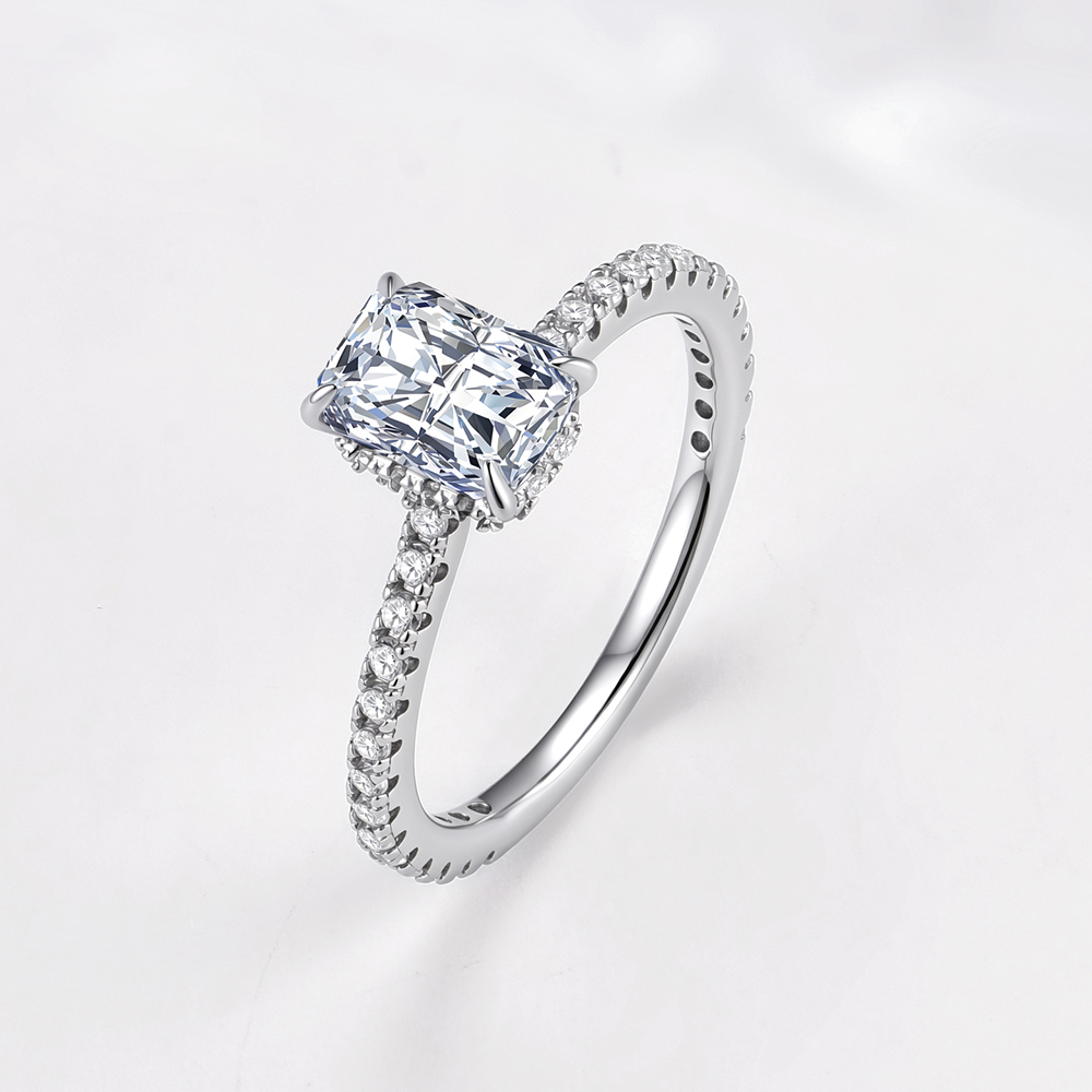 S925 Sterling Zilver Simpele V - Moissanite Engagement Ring 1 Carat recensie en prijs