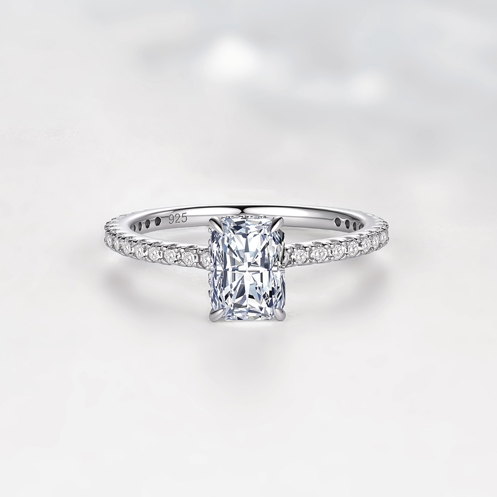 S925 Sterling Zilver Simpele V - Moissanite Engagement Ring 1 Carat recensie en prijs