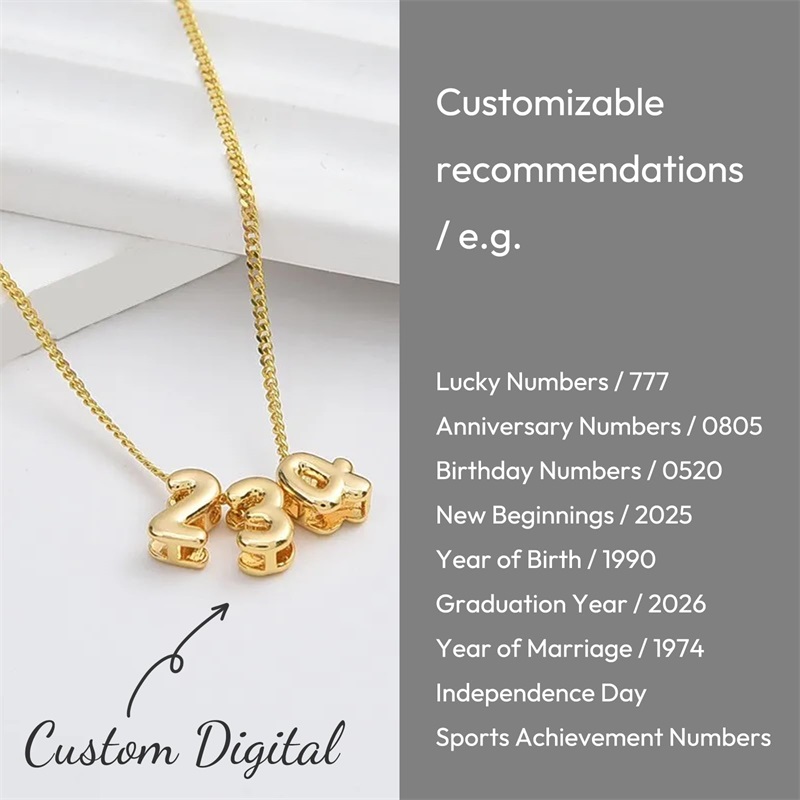 Gepersonaliseerde 3D Bubble Le - Initial Letter Necklace 18K Gold recensie en prijs