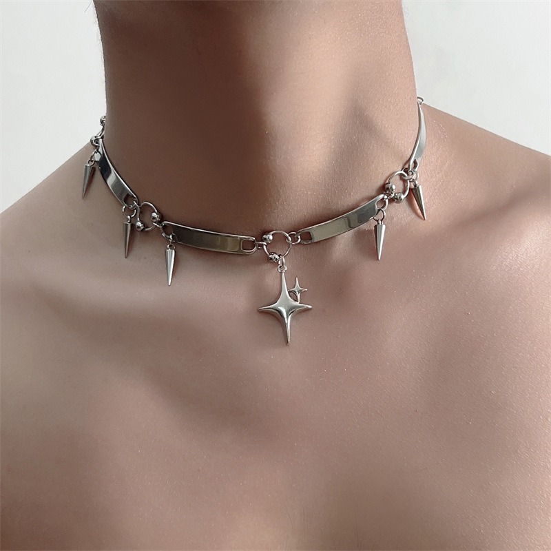 Hiphop roestvrijstalen punk st - Goth Punk Spike Choker recensie en prijs
