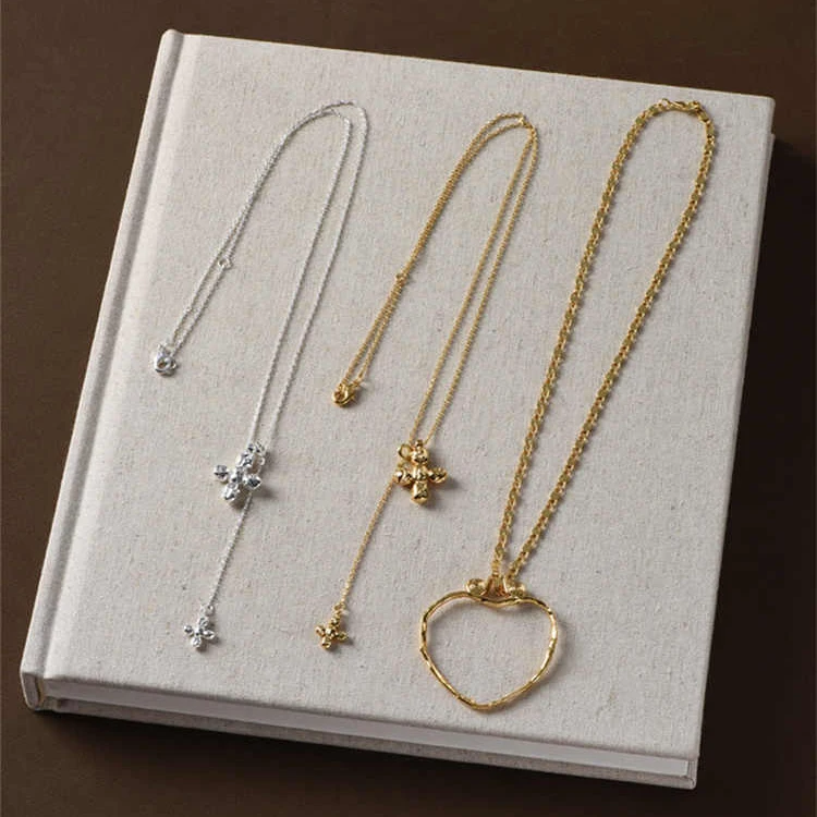 Europa Amerika Groot Hart Dubb - Cross Pendant Necklace Gold recensie en prijs