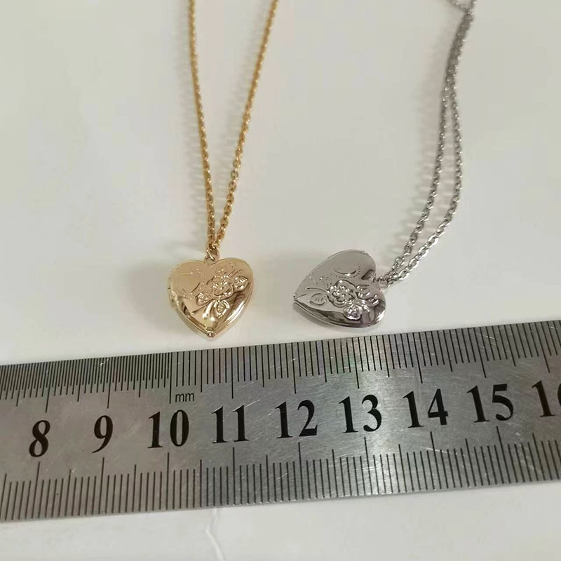 1Pc Klein Hart 14Mm Fotolijst  - Heart Locket Necklace Photo recensie en prijs