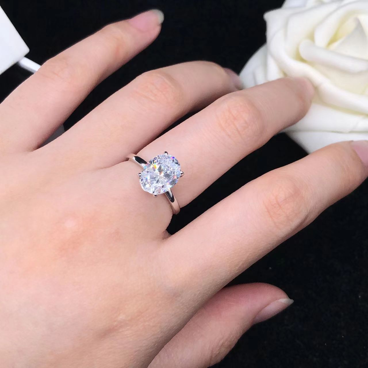 1/2/3 karaat ovaal geslepen Mo - Moissanite Engagement Ring 1 Carat recensie en prijs